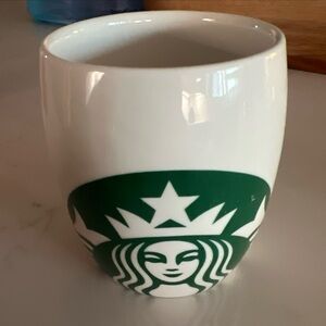 STARBUCKS coffee mug cup 2010 green mermaid siren logo 14 oz ceramic barrel mint